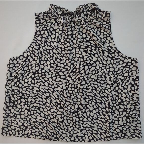 Sleeveless Tank Snow Leopard Print Who What Wear Blouse Sheer Womens Size XL - Picture 1 of 7